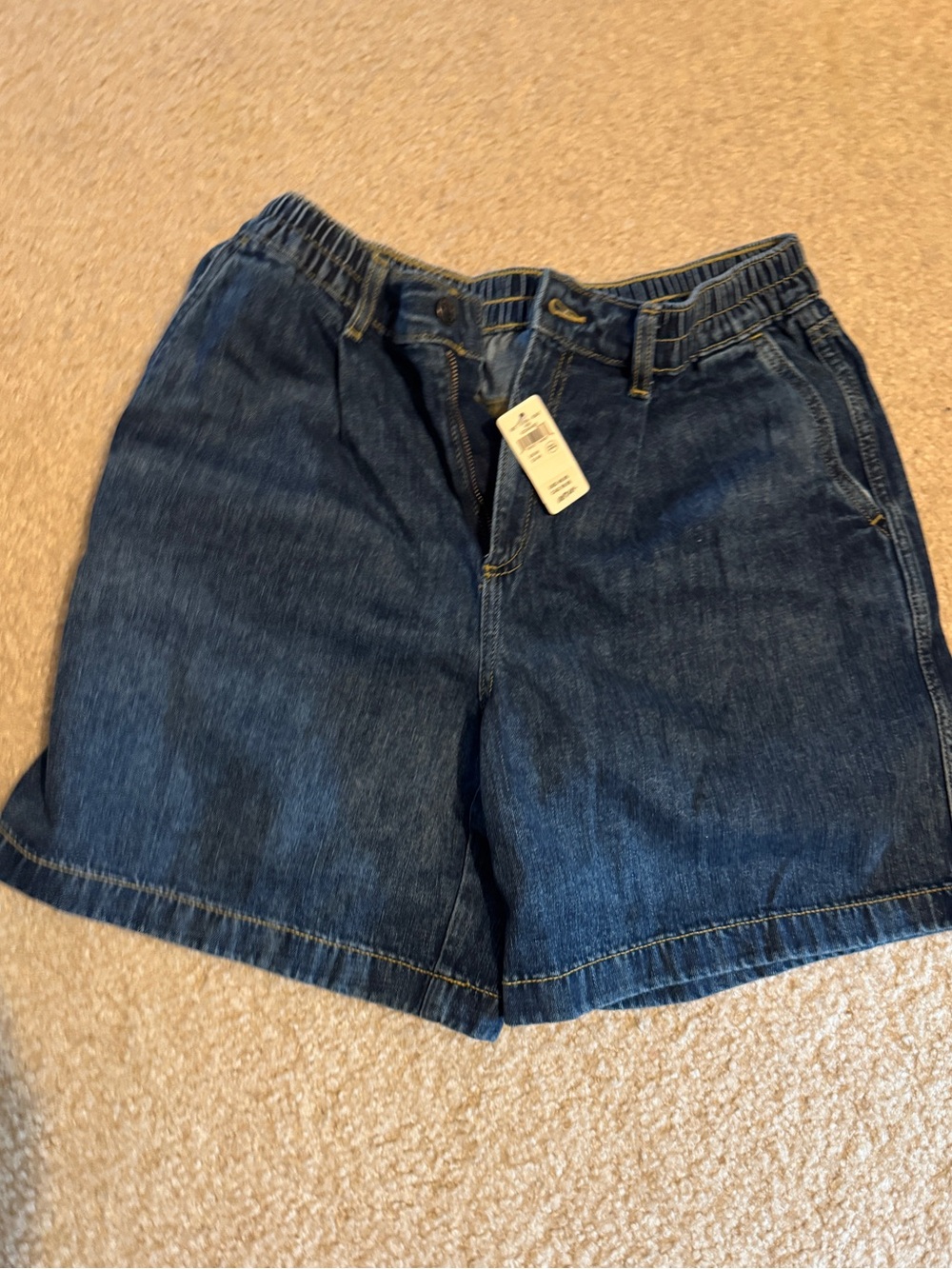 George Dark Blue Jean Shorts with Elastic Waist